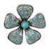 Opal And Turquoise Flower Southwest Silver Ring Size 7-3/4 WX70709